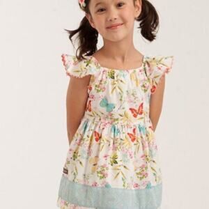 Matilda Jane All A Flutter Butterfly Angel Sleeve Top 4 Peasant Floral